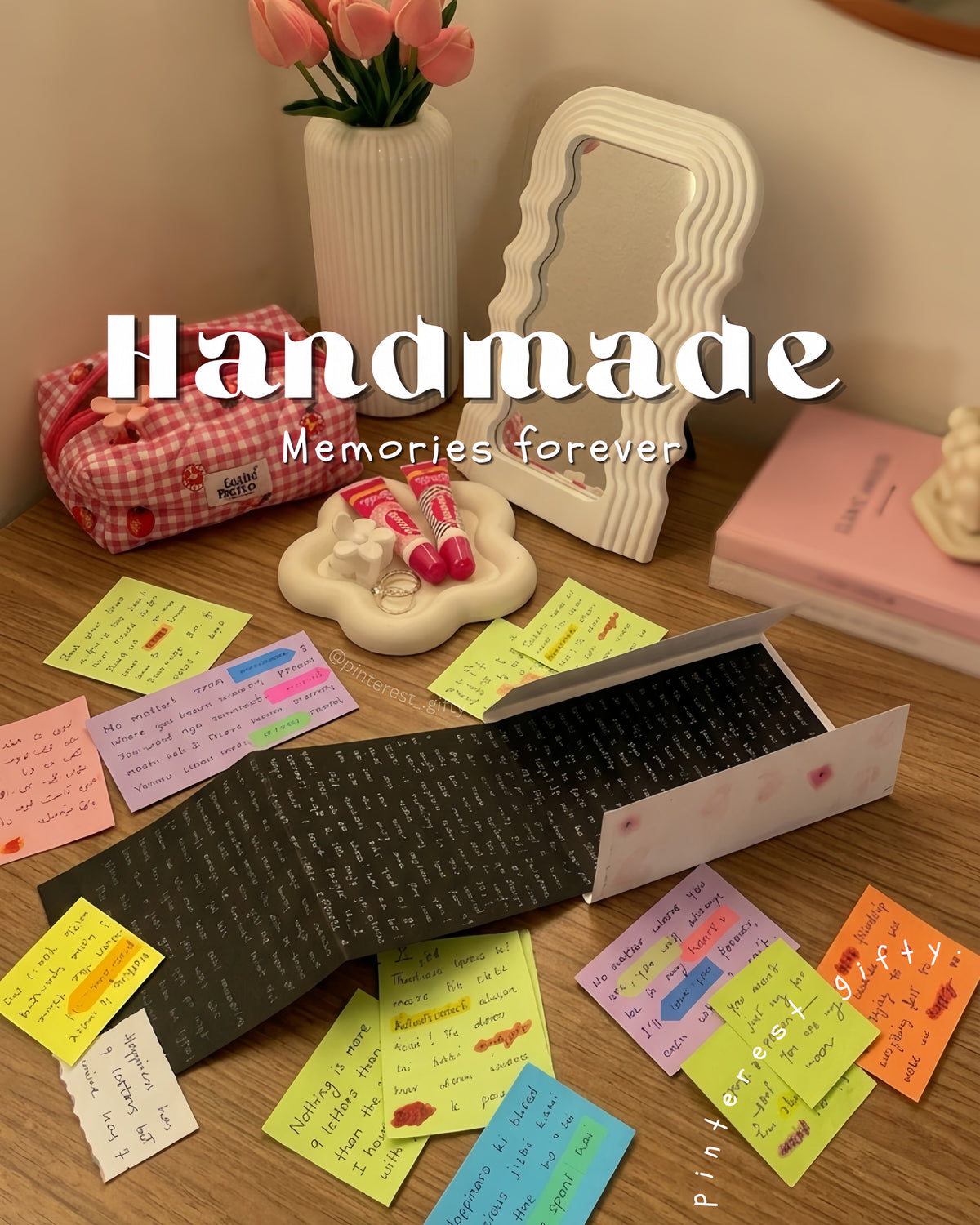Customized Handmade Accordion Wish Card / Folding Memory Letter Set