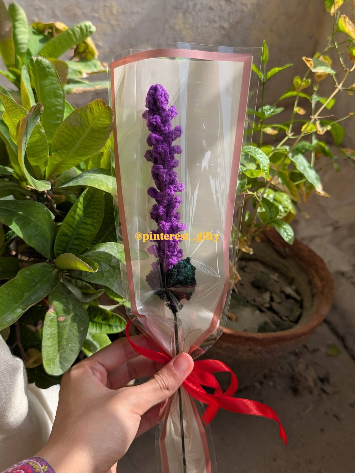 Handmade Crochet Single Stem 5 Flower Collection – Custom Mix & Match Knitted Tulips, Roses & Lavender Gift Stems