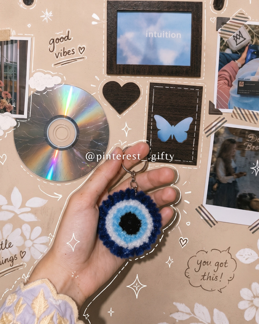 Handmade Pipe Cleaner Evil Eye Keychain / Bag Charm