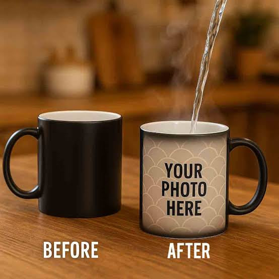 Customized Magic Color-Changing Mug – Personalized Heat-Sensitive Reveal Coffee Cup, Surprising Photo & Text Gift