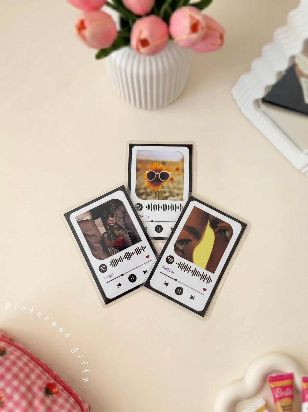 Customised Spotify Music Keychain Set (2 Player Cards + 1 Lyrics Card)