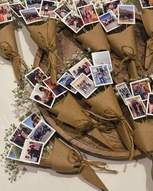 Customized Mini Polaroid Photo Bouquet / Personalized Kraft Paper Memory Bouquet